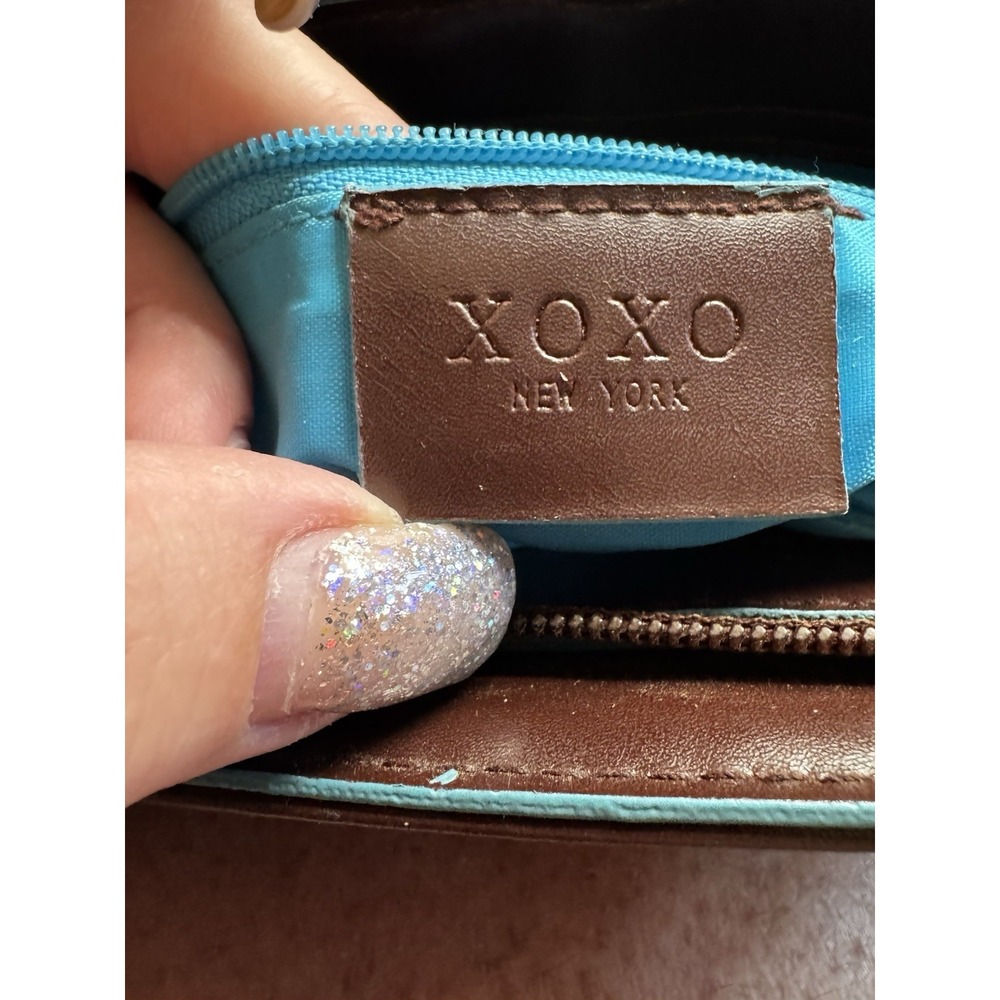 VTG XOXO Y2K Brown With Turquoise Shoulder Bag EUC PT3 - Picture 6 of 7